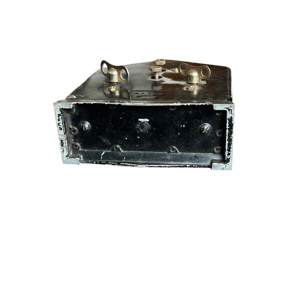 Antique Ingraham 8 Day GABLE Alarm Clock Metal With Glass Intact Retro Preloved - Picture 7 of 10